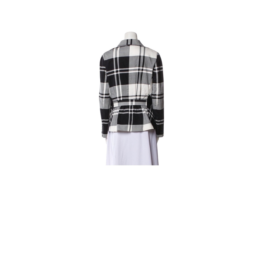 Sandro B&W Plaid Blazer Jacket Women's Tailored Fit Size M - Picture 2 of 4